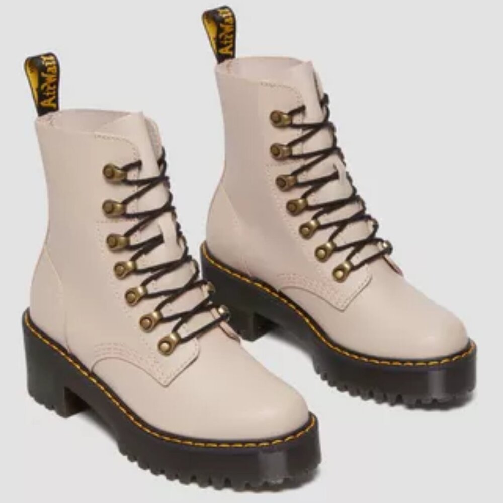 Dr. Martens Cream Lace Up Boots